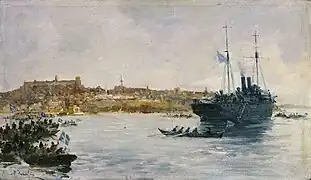 Image 17The landing of Greek troops in Kavala during the Balkan Wars (from History of Greece)