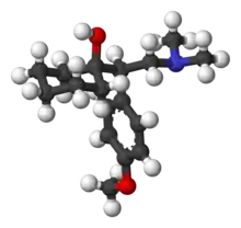 chemical structure of the SNRI drug venlafaxine