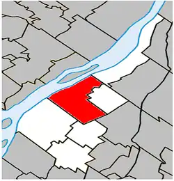 Location within Marguerite-D'Youville RCM.