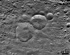 The snowman shaped craters on Vesta