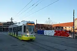 Alsthom-Vevey tramcar at the semi terminus of Châteaucreux