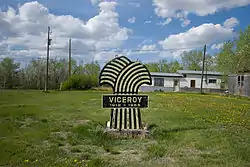 Wheat stook sign at Viceroy