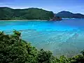 View of Katetsu Bay from nearby Manenzaki lookout point in Amami Ōshima.