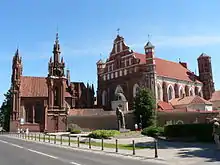 Image 48St. Anne's Church and the church of the Bernardine Monastery in Vilnius. Two examples of Gothic architecture. (from Grand Duchy of Lithuania)