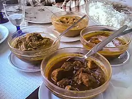 Pork Vindaloo being served at a restaurante in Goa