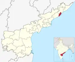 Location of Visakhapatnam district in Andhra Pradesh