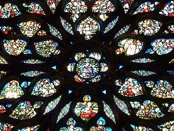 Detail of the rose window of Sainte-Chapelle - the Apocalypse (1485–98)