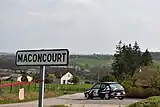 Rally car at Maconcourt's entrance