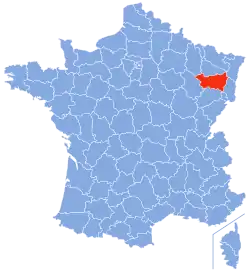 Location of Vosges in France