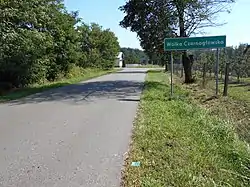 Road sign in Wólka Czarnogłowska