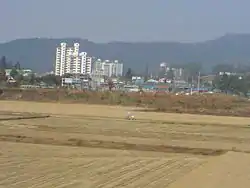 View of Waegwan from the Gyeongbu Line railroad.