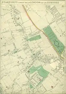 Middlesex, detail of Fulham c.1860