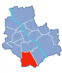 Location of Ursynów within Warsaw