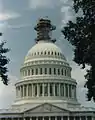 Scaffolding on the Capitol dome during the 1993 restoration of Statue of Freedom