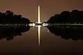 The Monument viewed across the Reflecting Pool