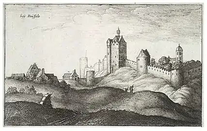 17th-century engraving of the walls of Brussels, by Wenceslas Hollar