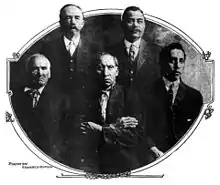 Image 15From left to right, Chief Wesley Johnson, Thomas B. Sullivan, Culberson Davis, James E. Arnold, and Emil John. (from Mississippi Band of Choctaw Indians)