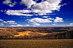 The rolling hills of West Hemlock Township