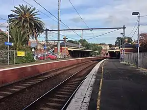 Southbound view of West Richmond platform 2 facing towards platform 1