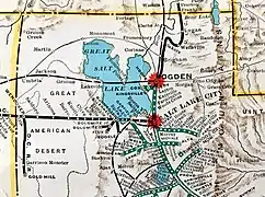 Western Pacific map of Utah in 1931