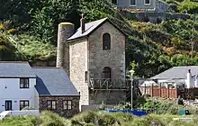 The former Wheal Lushington engine house which has been converted into a café