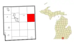 Location within Hillsdale County