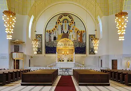 Altar wall mosaics of Church of St. Leopold by Leopold Forstner