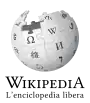 Wikipedia logo showing "Wikipedia: The Free Encyclopedia" in Piedmontese