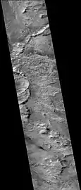 Slipher Crater (Martian Crater), as seen by CTX camera (on Mars Reconnaissance Orbiter).