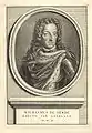 Engraving of an oval portrait of William III of England, Inscribed "Wilhelmus de Derde koning van Engeland " signed "B Picart sculp dir 1729