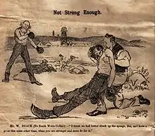 Western Mail Cartoon by JM Staniforth attacking the perceived lack of support from the unions in the Welsh coal strike of 1898