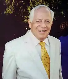 Photo of William Conrad Gibbons at home in Monroe, Virginia during the wedding of his daughter Gayle Gibbons Madeira in September 2002