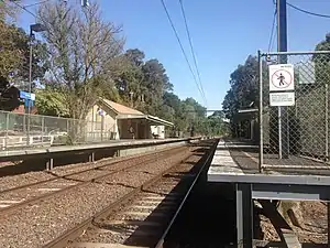 Northbound view just south of platform 2 facing platform 1