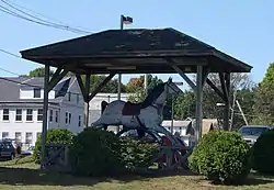 Statue of a rocking horse in Winchendon, Massachusetts, USA