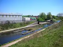 Two Horsley Ironworks bridges and derelict toll island at Winson Green Junction.