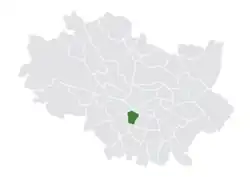 Location of Gajowice within Wrocław