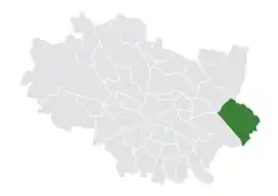 Location of the district within Wrocław