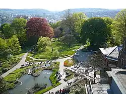 Botanic garden and view over the city