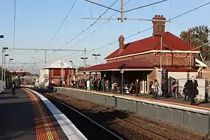 Southbound view of Yarraville platform 2 facing towards platform 1