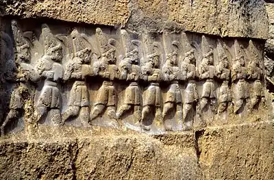 The twelve gods of the underworld, depicted at Yazılıkaya