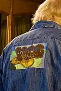 The Yes bubble logo on the back of Chris Squire's denim jacket