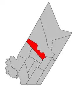 Location within York County, New Brunswick.