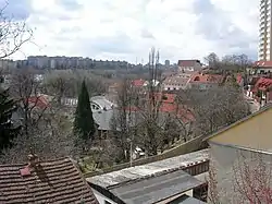 Záběhlice as seen from Nad chaloupkami Street,Spořilov estate in the background