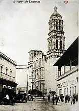 Zacatecas Cathedral as seen from 1752. Photo of 1880.