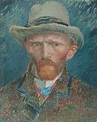 Self-Portrait with Grey Felt Hat, 1887, Oil on pasteboard, 42 cm x 34 cmRijksmuseum, Amsterdam (F295)