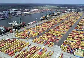 Aerial view on the Port of Antwerp