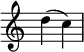  {
\override Score.TimeSignature #'stencil = ##f
    \relative c'' {
        \time 2/4
        d4( c)
    }
}
