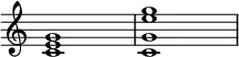 
{
\override Score.TimeSignature
#'stencil = ##f
\override Score.SpacingSpanner.strict-note-spacing = ##t
\set Score.proportionalNotationDuration = #(ly:make-moment 1/4)
\time 4/4
\relative c' {
      <c e g>1 <c g' e' g>
   }
}
