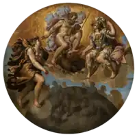  circular painting with multiple figures